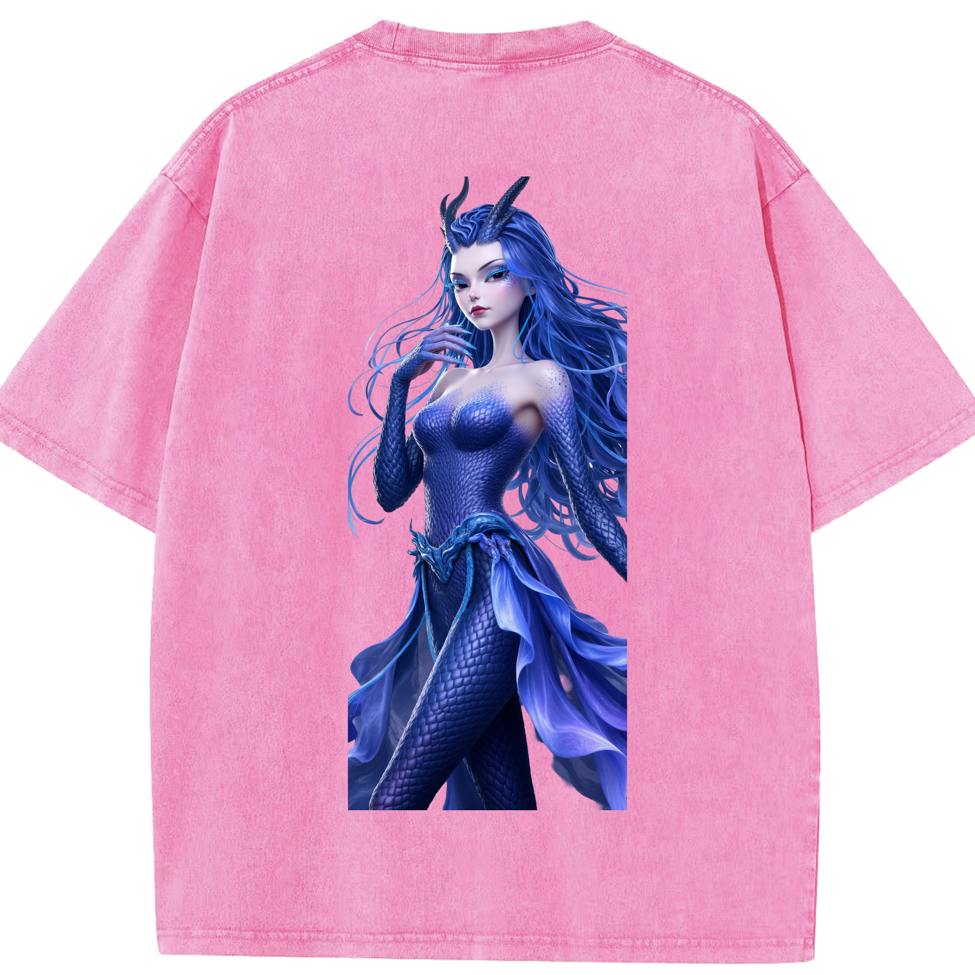 （画像用） Ne Zha 2 ナタ 魔童の大暴れ 綿100% ヴィンテージ風 半袖Tシャツ（背面プリント）
